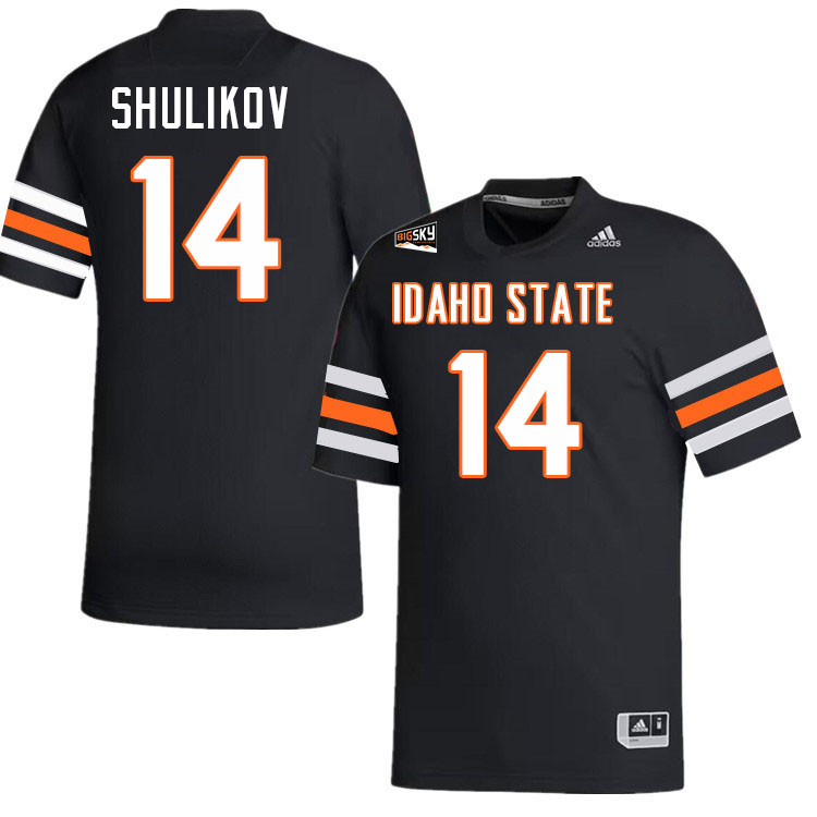 Idaho State Bengals #14 Michael Shulikov College Football Jerseys,Uniforms Stitched-Black